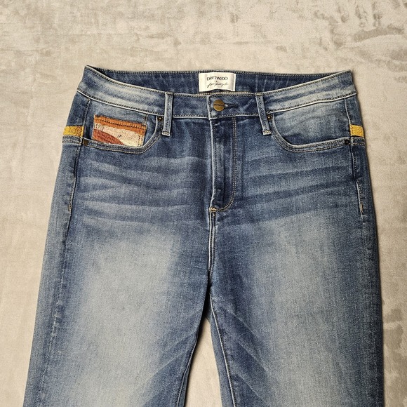 Driftwood by Free People Blue Farrah Sunset Flare Bojo Western Denim Jeans Sz 29 - Picture 4 of 12